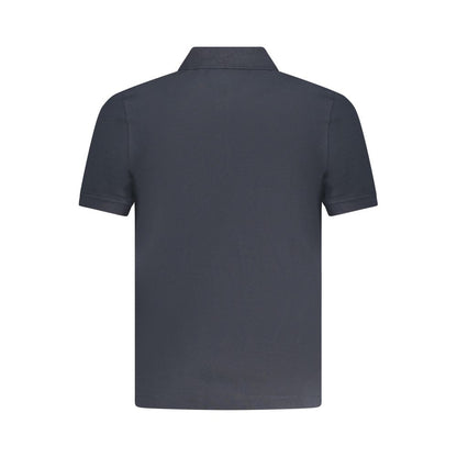 Blue Cotton Men Polo