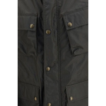 Bicolor Cotton Full-Length Jacket