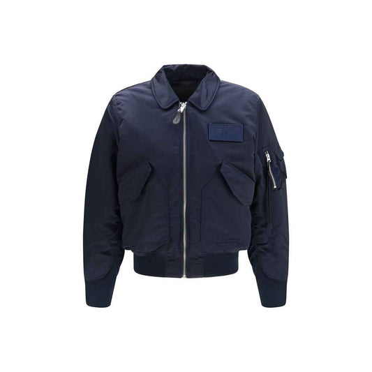 Blue Nylon Bomber