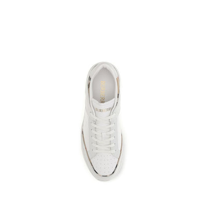 White Calf Leather Bos Taurus Low Top Sneakers