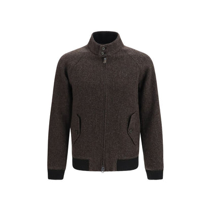 Brown Viscose Biker Jacket