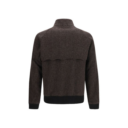 Brown Viscose Biker Jacket