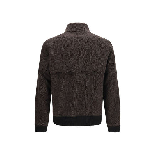 Brown Viscose Full-Length Jacket