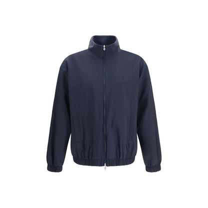 Blue Silk Full-Length Jacket