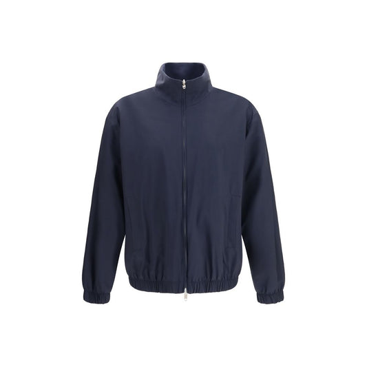 Blue Silk Full-Length Jacket