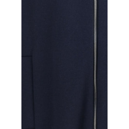 Blue Silk Full-Length Jacket