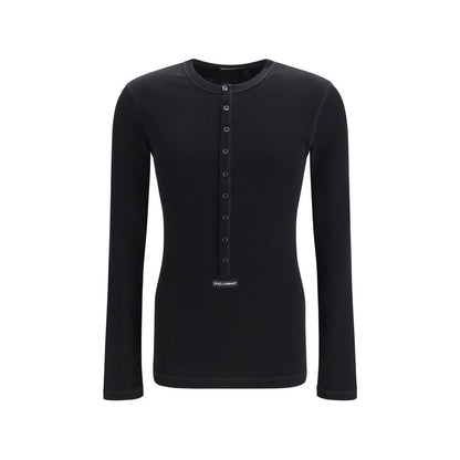 Black Cotton Long Sleeve T-Shirt