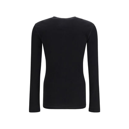 Black Cotton Long Sleeve T-Shirt