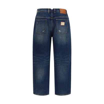 Blue Cotton Relaxed Fit Jeans