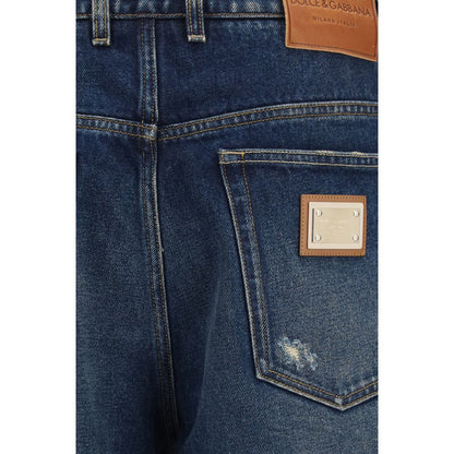 Blue Cotton Relaxed Fit Jeans