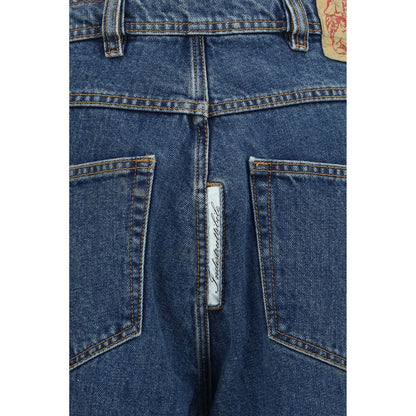 Blue Cotton Relaxed Fit Jeans