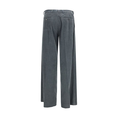Gray Cotton Casual Pants