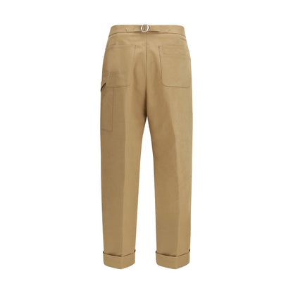 Beige Cotton Dress Pants