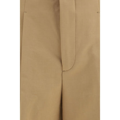 Beige Cotton Dress Pants