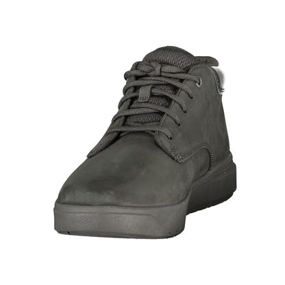 Black Polyester Mens Sneaker