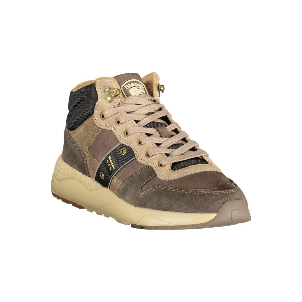 Brown Polyurethane Men's Sneaker