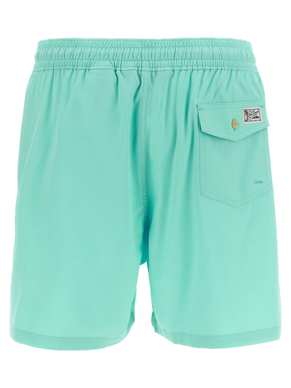 Blue Polyester Shorts