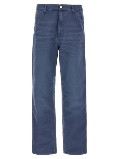 Blue Organic Cotton Casual Pants
