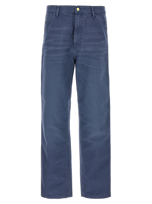 Blue Organic Cotton Casual Pants