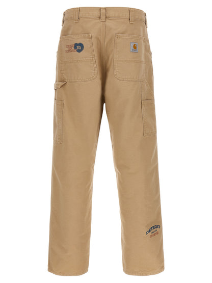 Beige Organic Cotton Casual Pants