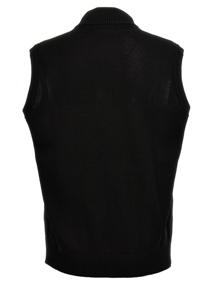 Black Polyamide Sleeveless Jacket