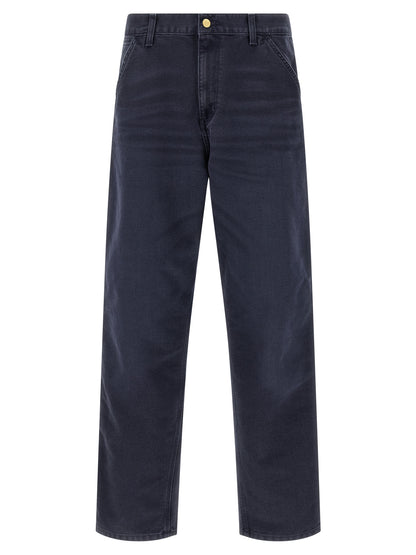 Blue Organic Cotton Casual Pants