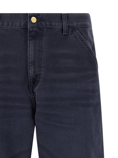Blue Organic Cotton Casual Pants