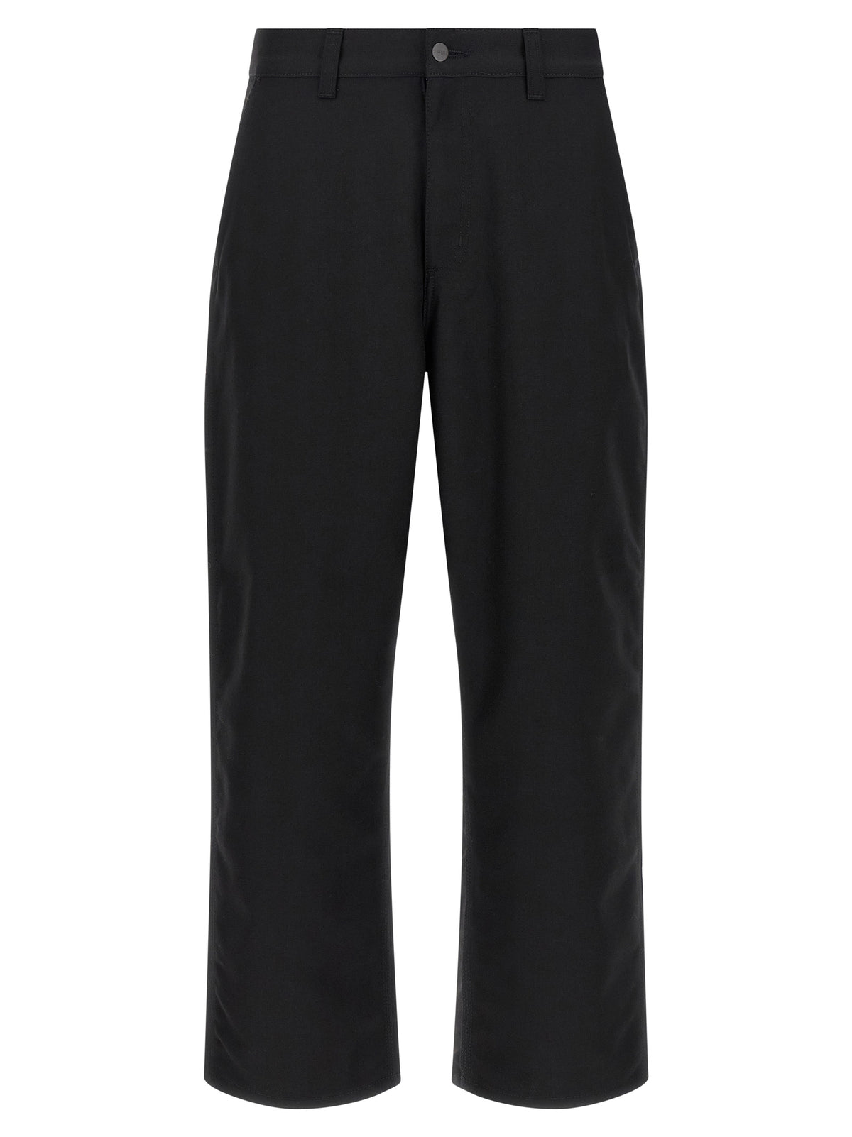 Black Polyester Casual Pants