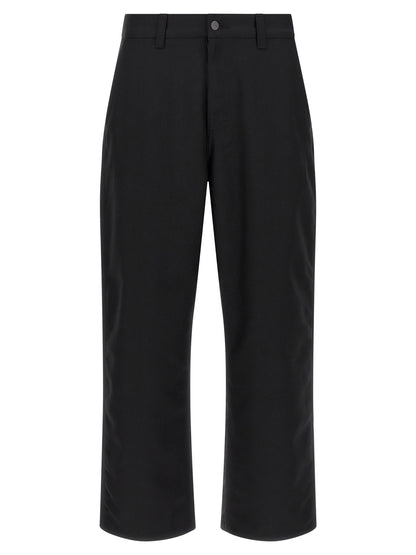 Black Polyester Casual Pants
