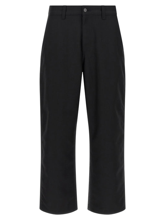 Black Polyester Casual Pants