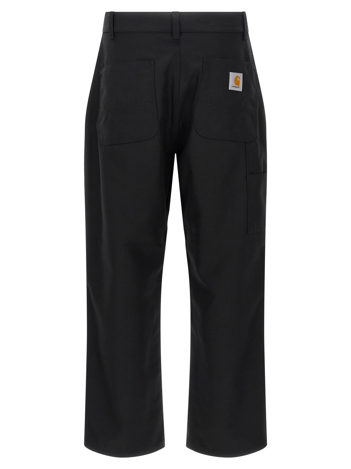 Black Polyester Casual Pants