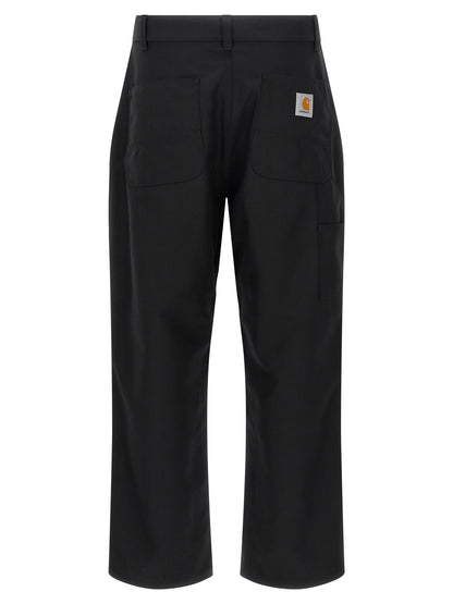 Black Polyester Casual Pants