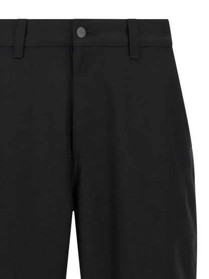 Black Polyester Casual Pants