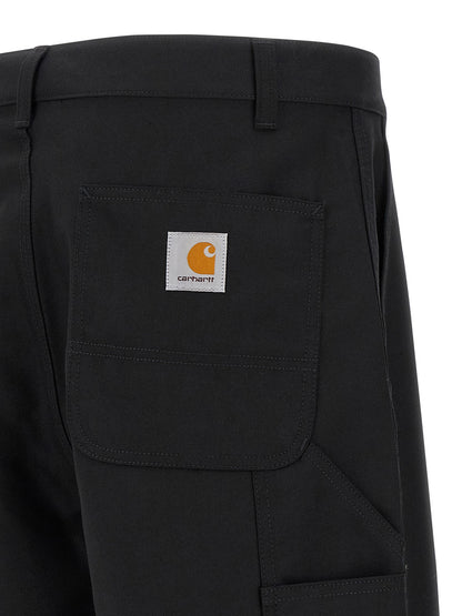 Black Polyester Casual Pants
