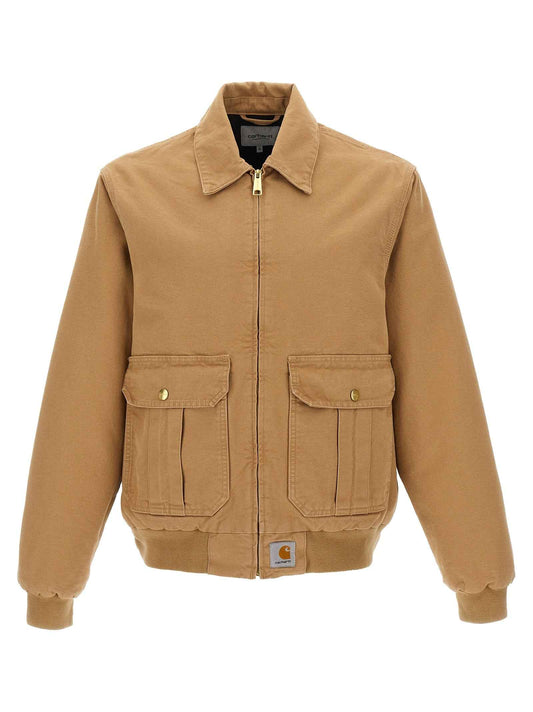Beige Cotton Full-Length Jacket