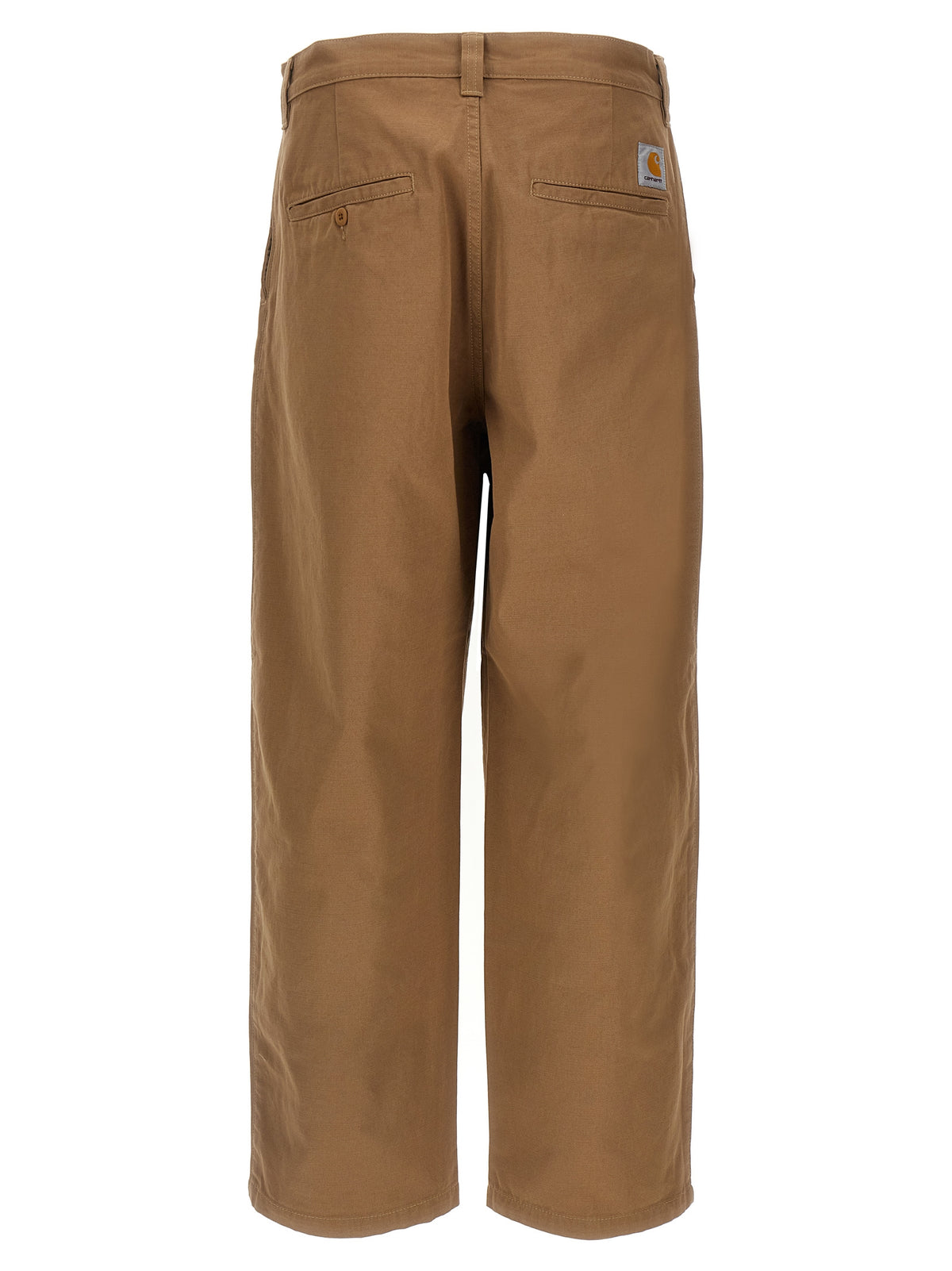 Beige Cotton Casual Pants