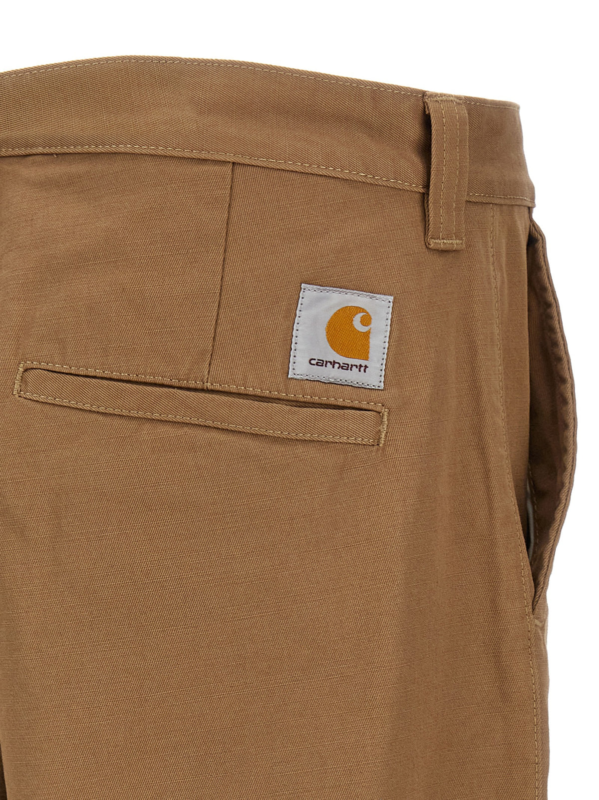 Beige Cotton Casual Pants