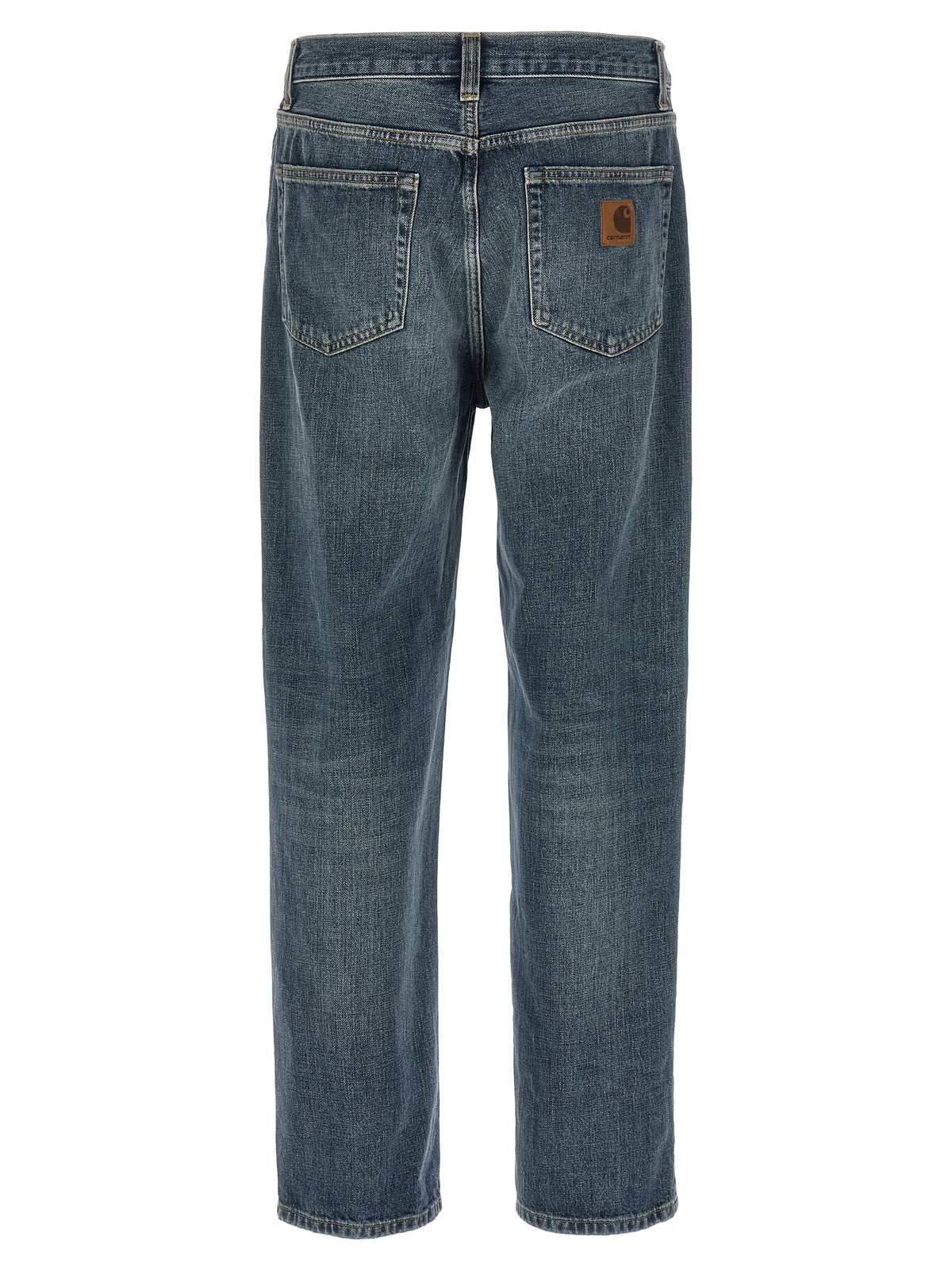 Blue Cotton Tapered Jeans