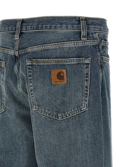 Blue Cotton Tapered Jeans