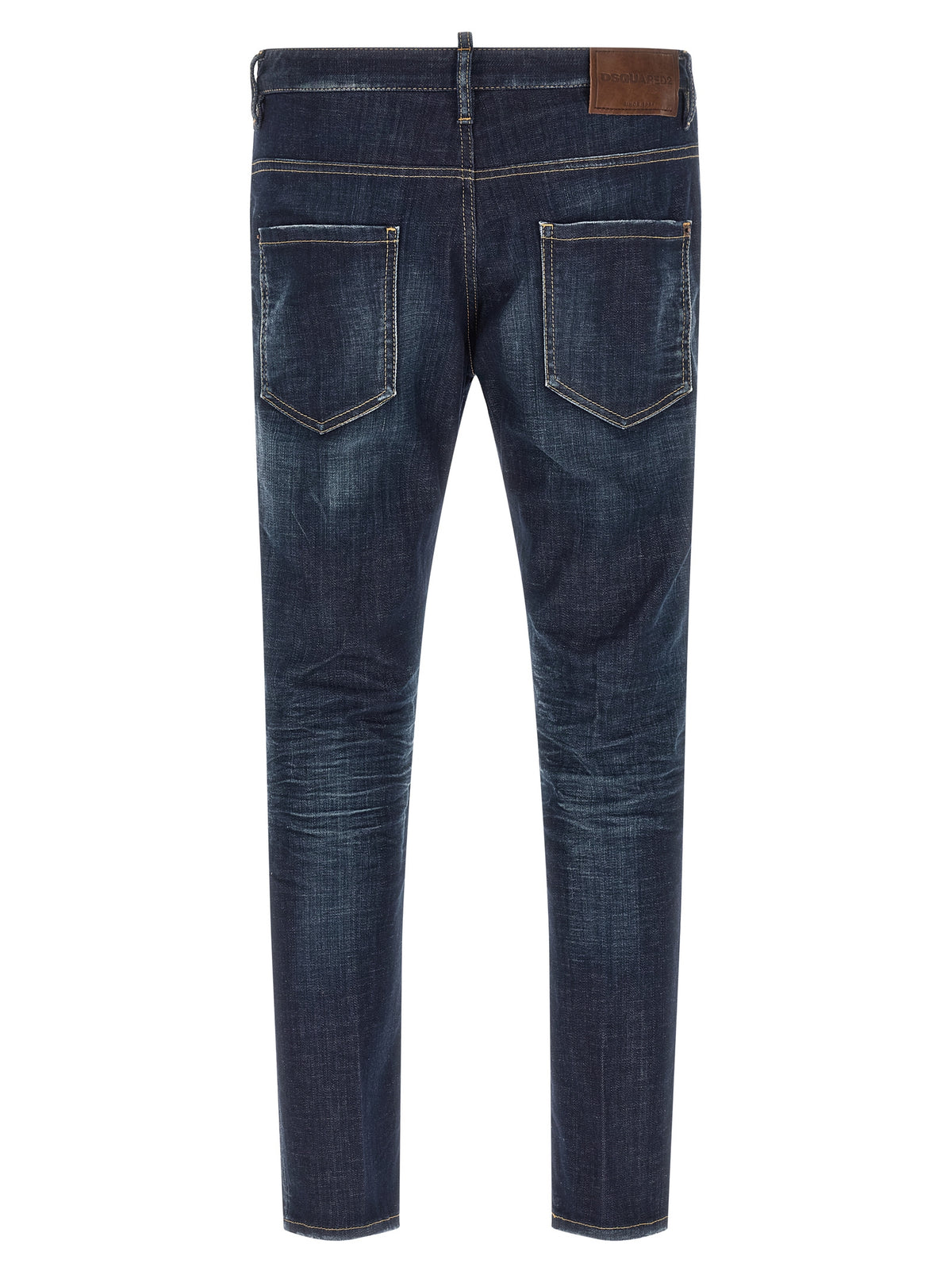 Blue Cotton Straight-Leg Jeans