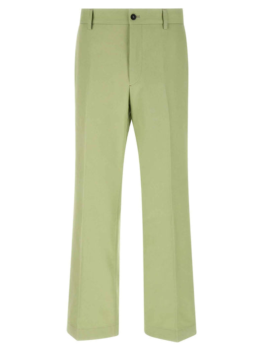 Bicolor Cotton Casual Pants
