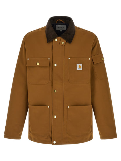 Brown Nylon Full-Length Jacket
