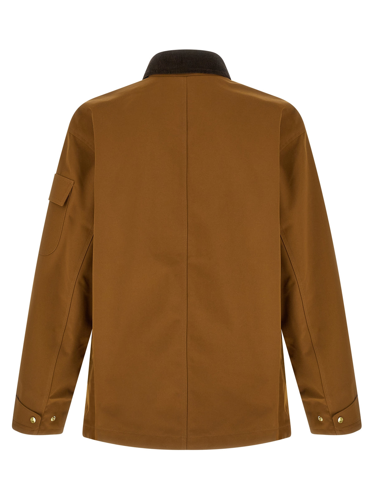 Brown Nylon Full-Length Jacket