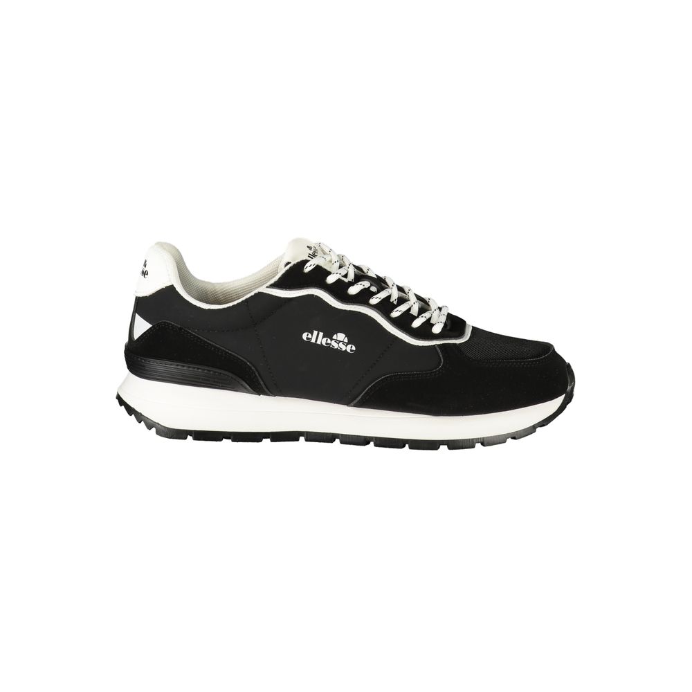 Black Polyester Men's Sneaker