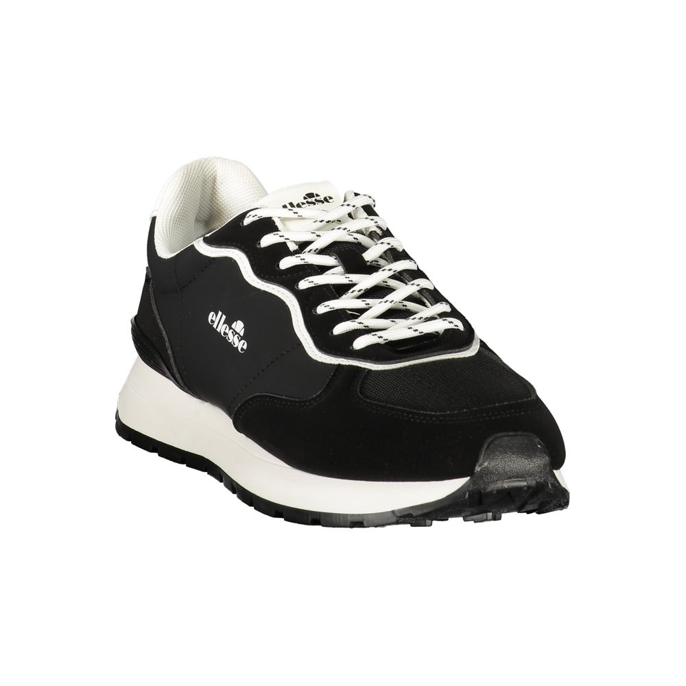 Black Polyester Men's Sneaker