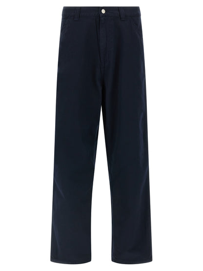 Blue Organic Cotton Casual Pants