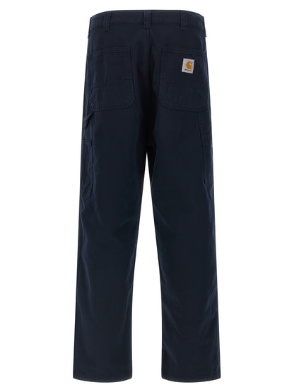Blue Organic Cotton Casual Pants