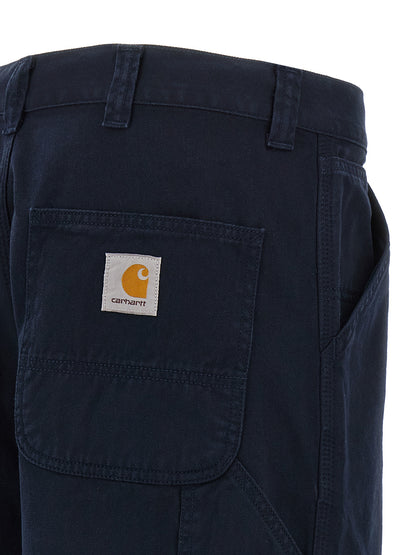 Blue Organic Cotton Casual Pants
