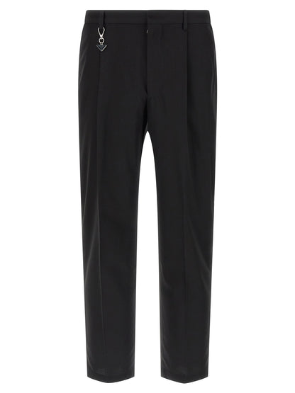 Black Cotton Casual Pants