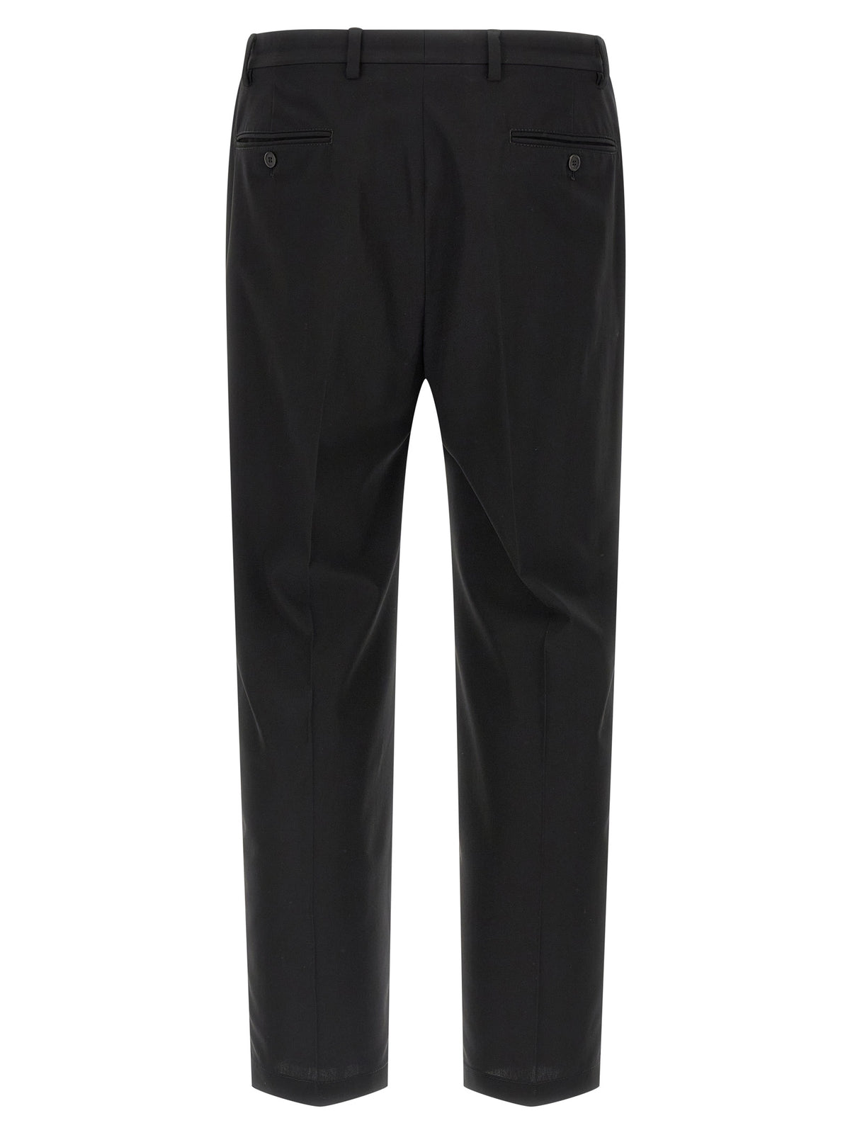 Black Cotton Casual Pants
